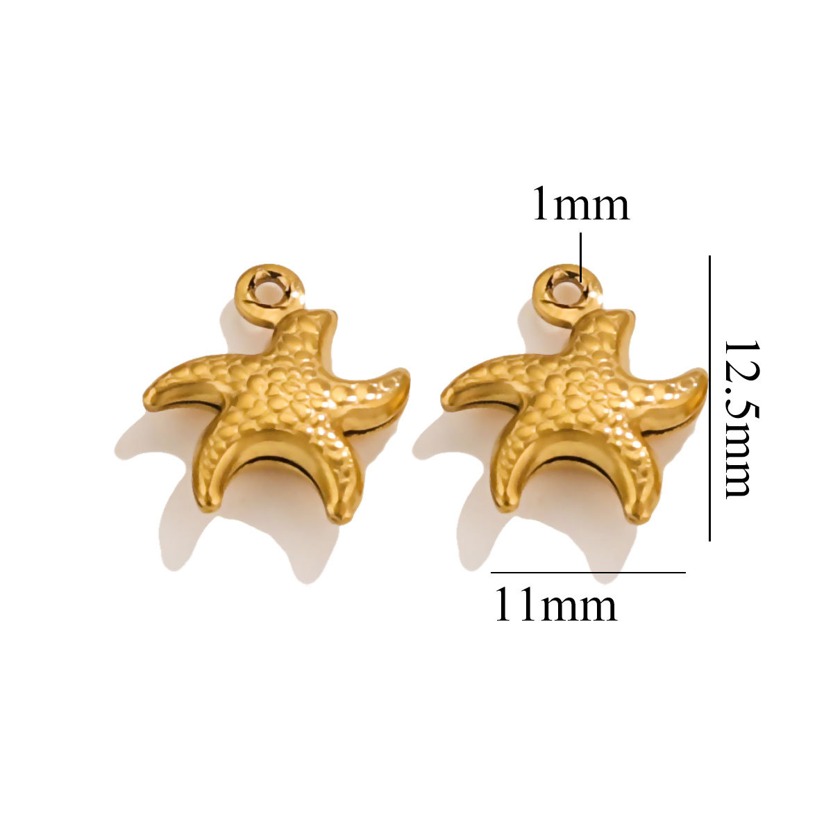 Conchas marinas transfronterizas de acero inoxidable chapado en oro 18K amor pequeño colgante pulsera joyería DIY colgante hecho a mano al por mayor