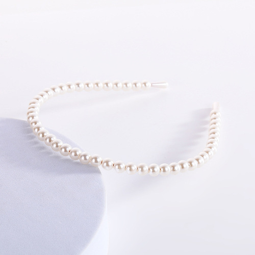 Korean ins new simple retro pearl alloy headband internet celebrity fresh temperament super fairy headband headwear