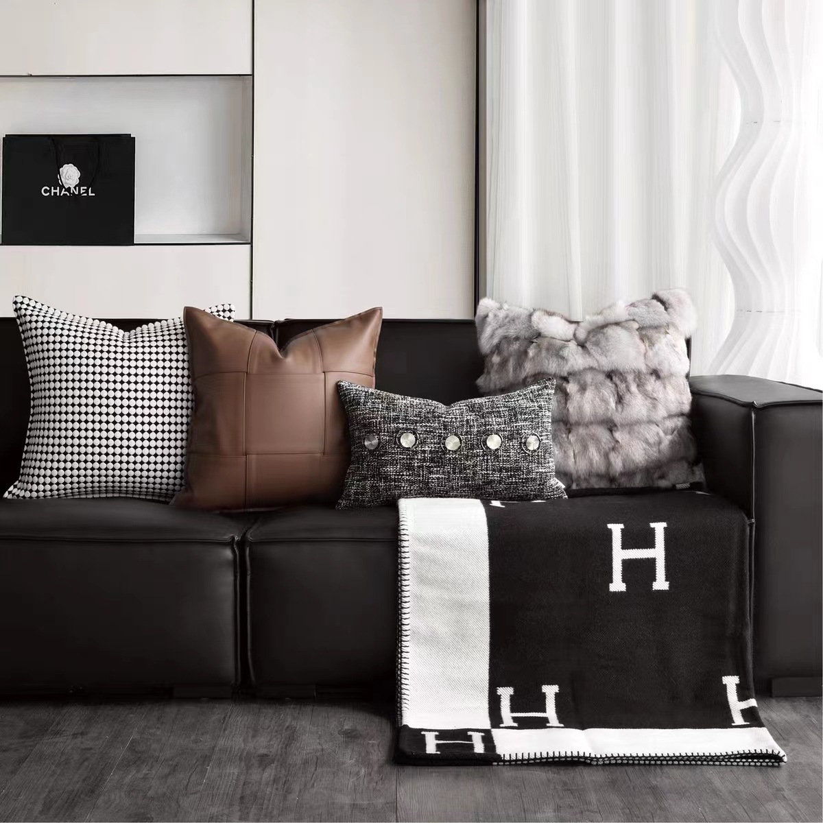 Model Room pillow light luxury simple modern soft sofa living room cushion square pillow model room hotel pillow