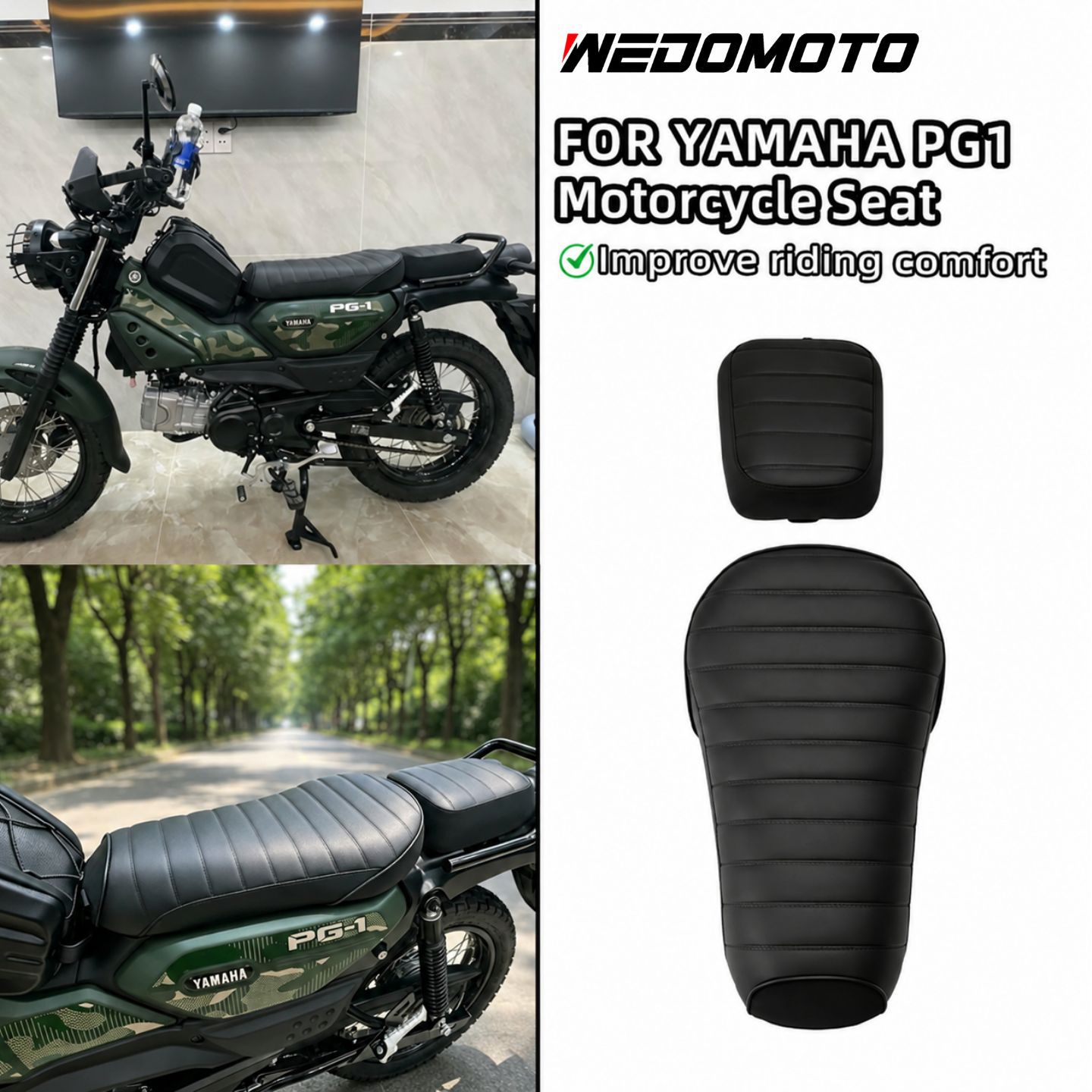Suitable for Yamaha Pg1 Motorcycle Accessories, Modified Comfortable Non-Slip Thickened Seat Cushion, Upgraded Special Seat Cover