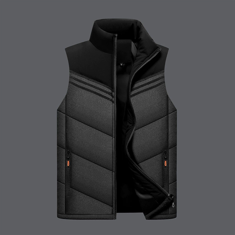 Jacket sleevless, demi-season vest with down, for middle age