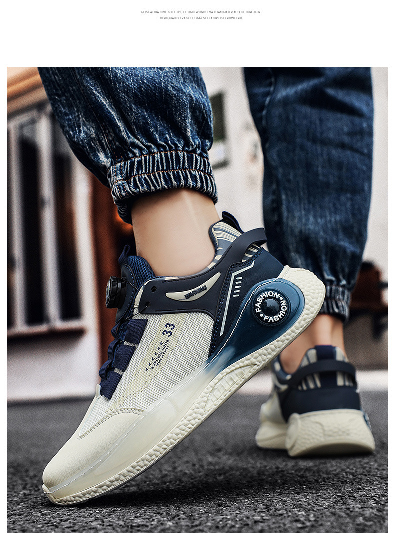 Drehbarer Knopf Herren Sommer Mesh Atmungsaktiv Vielseitig Casual Sport für Teenager Dickbesohlte Running Dad Trendy Schuhe_voghion.com