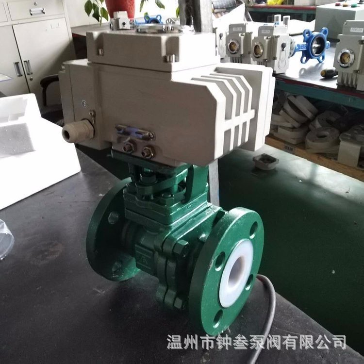 Q941F46-16C 电动衬氟法兰球阀 耐酸碱腐蚀开关调节球阀 Q941F46