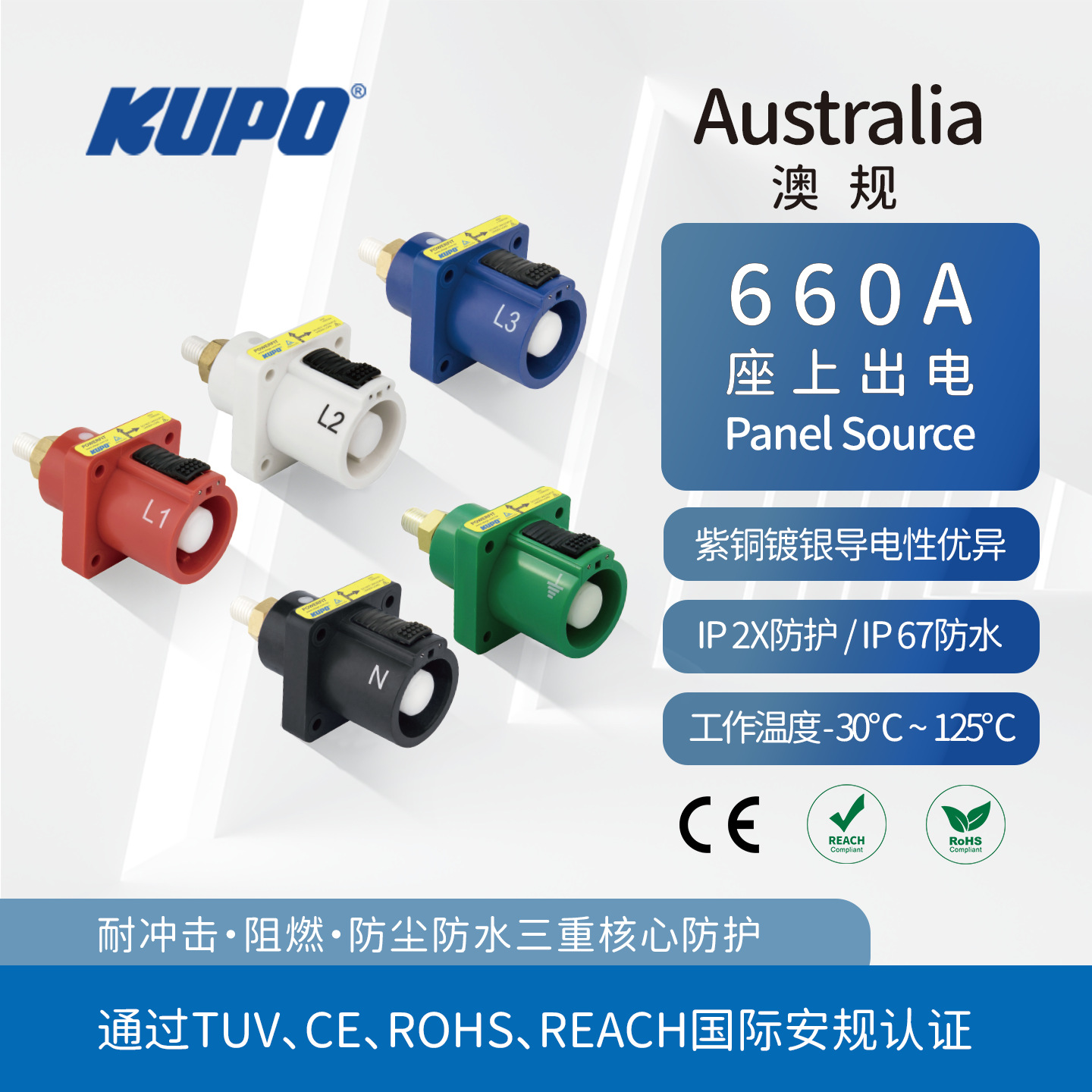 CE配电系统澳规660A通配P3 Powersafe PowerLock工业插头三相