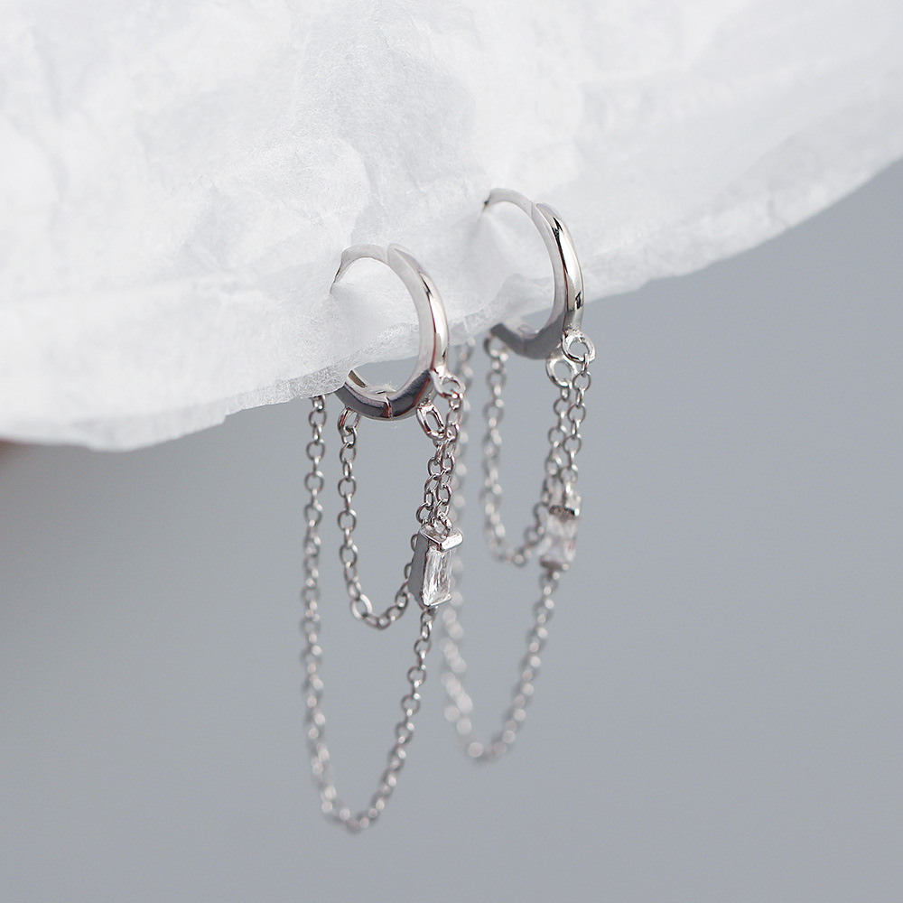 Earrings Classification 1 Pair Quantity Wedding, Travel Occasion 925 Sterling Silver Gem Geometric Earrings