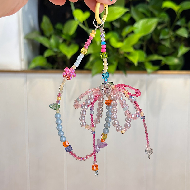 子供っぽいシリーズのドーパミンカラーマッチングかわいい携帯電話チェーンリボンアクセサリーバッグ吊り下げニッチ高価値アクセサリー|undefined