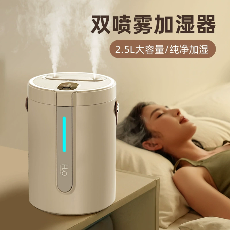 Трансграничный новый двойной спрей увлажнитель настольный домашний световой ночной свет большой емкости портативный увлажнитель воздуха