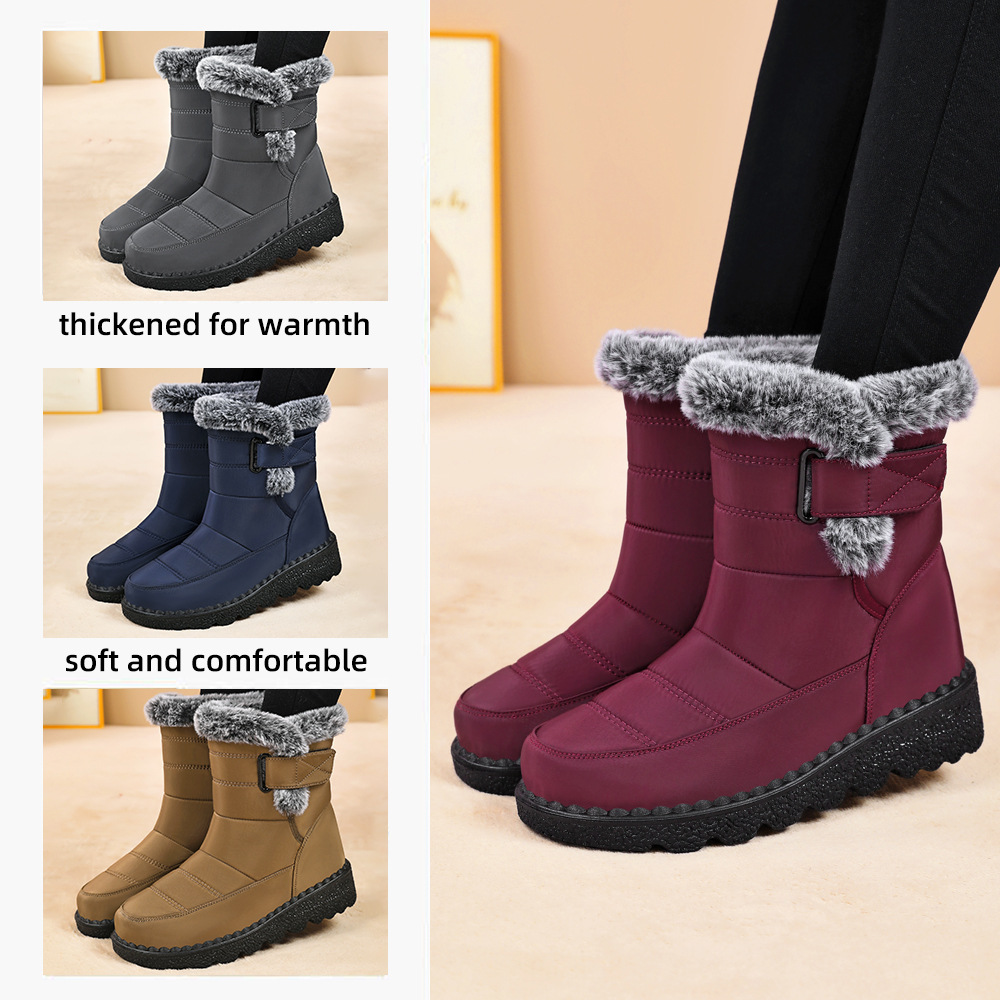 Zapatos de algodón de invierno de mujeres transfronterizas botas de nieve de poliuretano botas de mujer gruesas botas de algodón calentamiento