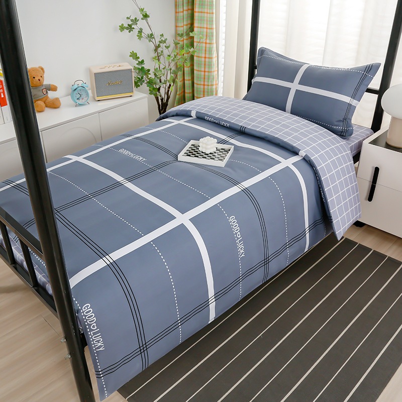 Juego de algodón de tres piezas para dormitorio de estudiantes, juego de seis piezas de algodón puro, funda de edredón, litera, kit de dormitorio, compra al por mayor