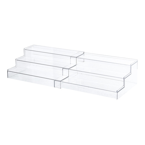 Manufacturer's best-selling three-layer retractable spice rack PET spice storage rack Trapezoid display stand shelving