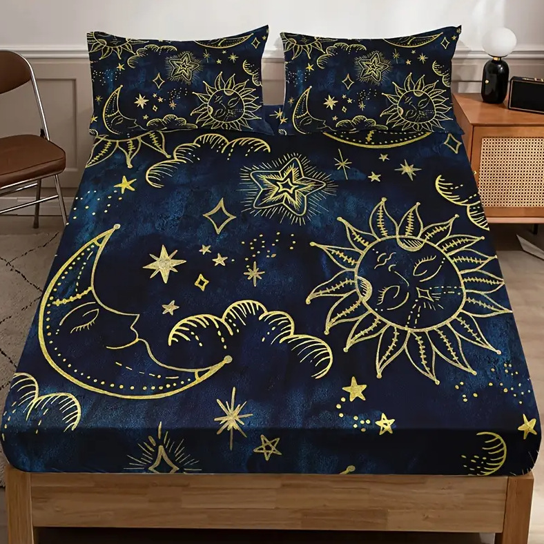 TEMU / JIT Mattress Kits Sun Moon Star River HD Impresión digital ropa de cama