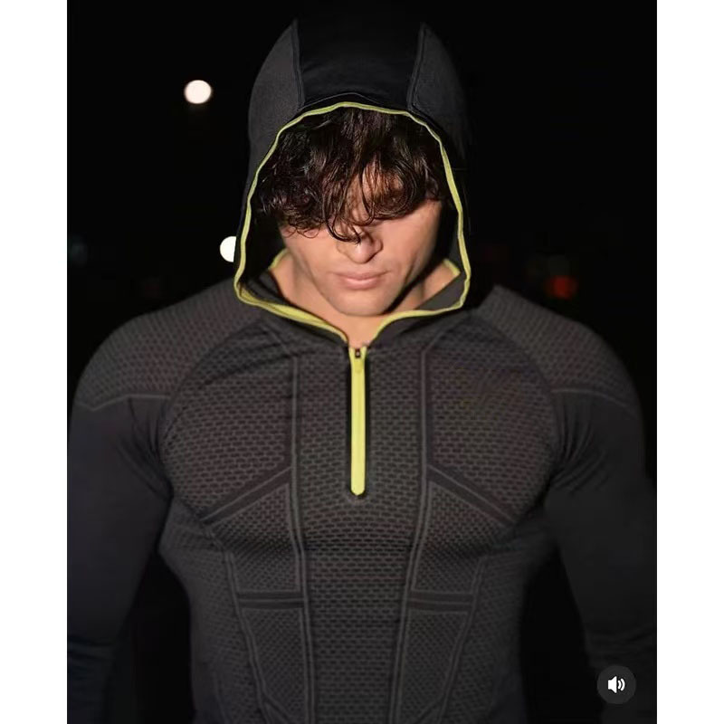 GYMSHARK经典onyx5.0超级英雄速干健身上衣男士秋冬连帽拉链长袖|undefined