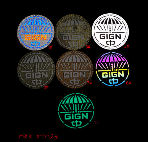 Tai Feng Amazon Supply Armband Reflective Badge French GIGN Round Cloth Velcro Tactical Morale Badge