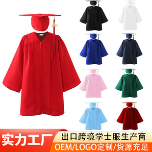 2025 Bachelor's Uniform Graduation Dress Kindergarten Doctor's Uniform Suit Woven Primary School Graduation Robe Performance Clothing Performance Clothing