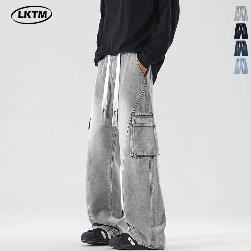 LKTM Tide, ретро кривые брендовые брюки, американский стиль, оверсайз, кулиска