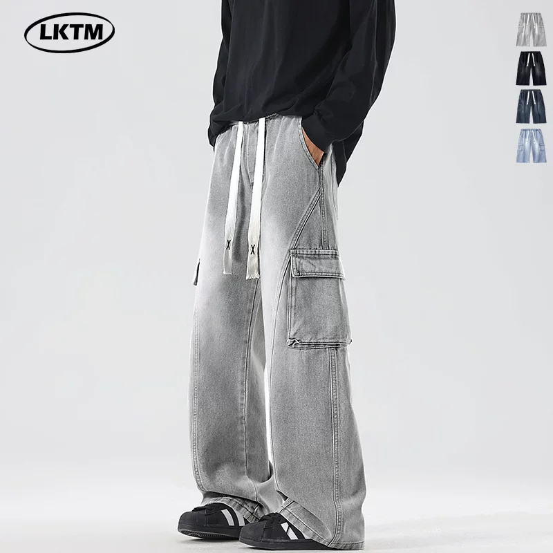 LKTM Tide, ретро кривые брендовые брюки, американский стиль, оверсайз, кулиска