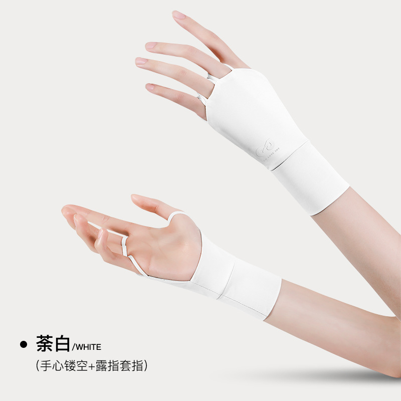 Guantes de protección solar de seda de hielo Reich verano deportes al aire libre fitness ciclismo medio dedo protección UV Palma guantes huecos