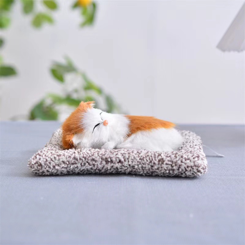 스몰 사이즈 노란색과 흰색 블록 고양이 (전화 포함) 길이 17cm, 너비 15cm