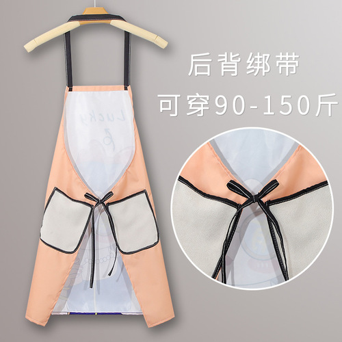 New style apron for home kitchen waterproof and oil-proof women's summer thin work clothes Internet celebrity Korean version cooking half-length apron