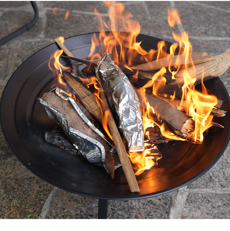 21.5 Cuenca de fuego al aire libre de tres patas, horno de té, fogón de campamento, cuenca de fuego de barbacoa, cuenca de fuego portátil de calefacción de patio