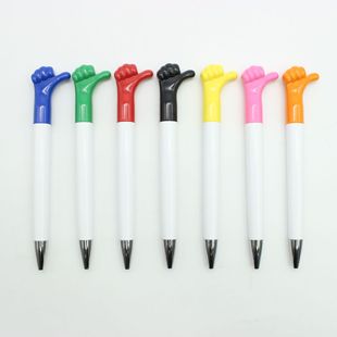 Customized Cartoon Gesture Shape Ballpoint Pen Plastic Rotating Thumb Pen Advertising Promotion Pen Printing Logo