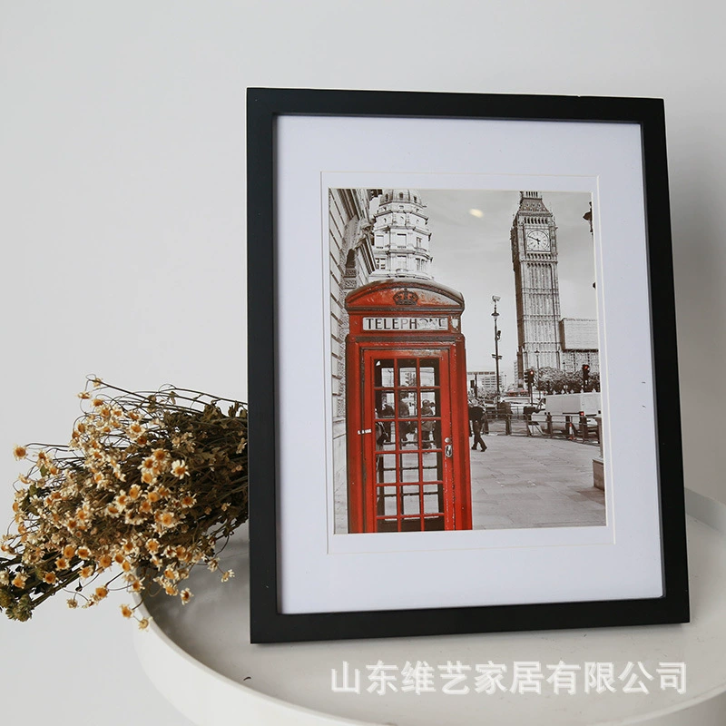 Оптовая Продажа с фабрики прямоугольная Скандинавская фоторамка из цельного дерева фото настенная универсальная деревянная рамка