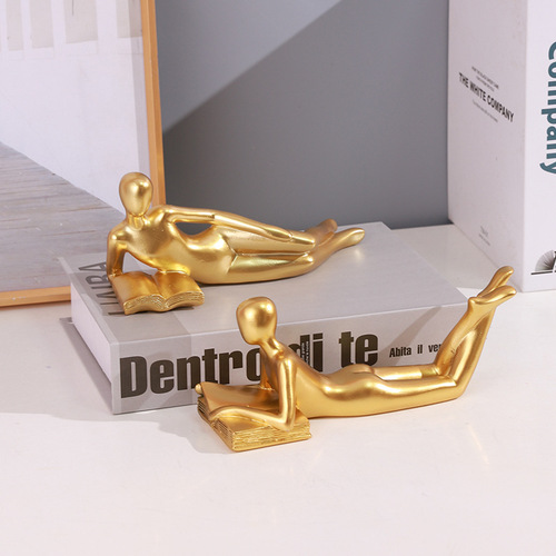 Modern thinker abstract character ornaments home entrance living room study tabletop decoration reader resin ornaments