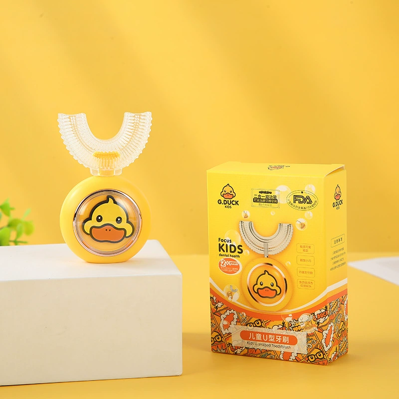 BDuck, силиконовая электрическая детская карманная мягкая зубная щетка набор