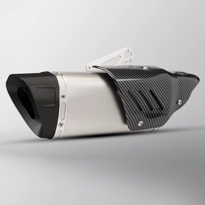 Motorcycle exhaust pipe CBR650 Z900 R3 R6 - titanium-black-head-imitation-carbon-cover