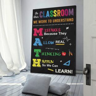 Foreign Trade Export Blackboard Style English Mathematics Education Classroom School Hanging Painting Canvas Decorative Painting Core Frameless Poster