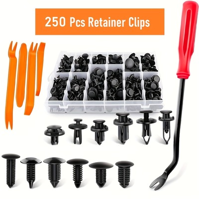 Car Rivets 250pcs Car Plastic Rivets Bumper Retainer Clips
