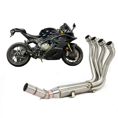 CFMOTO 750SR original factory appearance – Motorcycle exhaust pipe - cfmoto-750sr-front-section-brushed-stainless-steel-bottom-exhaust-51mm
