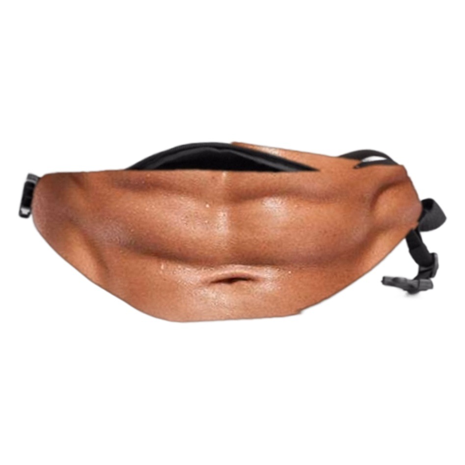 Cross-Border New Product Pu Fake Belly Coin Purse Big Belly Beer Belly Men's Waist Bag Wholesale Hot-Selling Artificial Leather