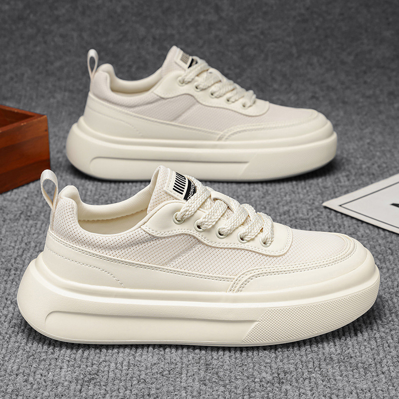 Trendy Brand Light Luxury Men's Shoes, Summer Thick-Soled Height-Increasing Sports White Sneakers, Breathable Mesh, High-End Feel, Stylish Casual Sneakers Trendy Brand Light Luxury Men's Shoes, Summer Thick-Soled Height-Increasing Sports White Sneakers, Breathable Mesh, High-End Feel, Stylish Casual Sneakers
