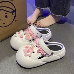 洞洞鞋女款夏季軟底可外穿2024新款顯瘦防臭防滑情侶沙灘包頭拖鞋