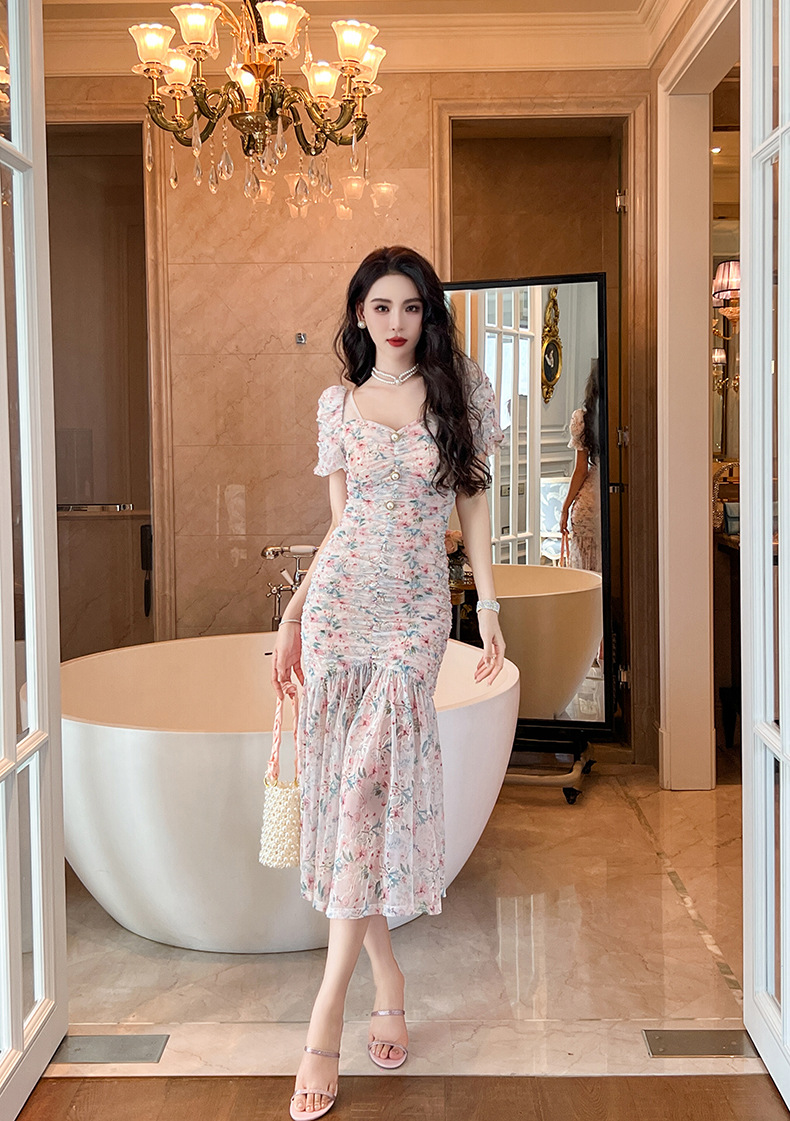 C9818 1220K VÁY ĐẦM LIỀN THÂN NỮ CHOTDNG TAY PHỒNG MÙA HÈ HỌA TIẾT HOA THỜI TRANG NỮ G04 SẢN PHẨM MỚI