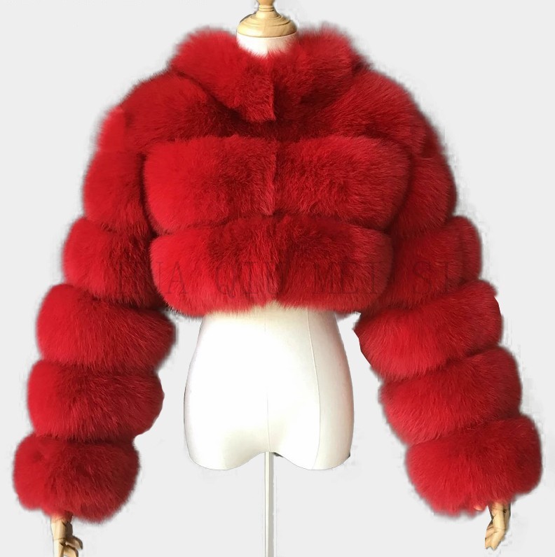 Women's Clothing fur coat short stand collar fur coat fur long sleeve splicing women's coat_voghion.com