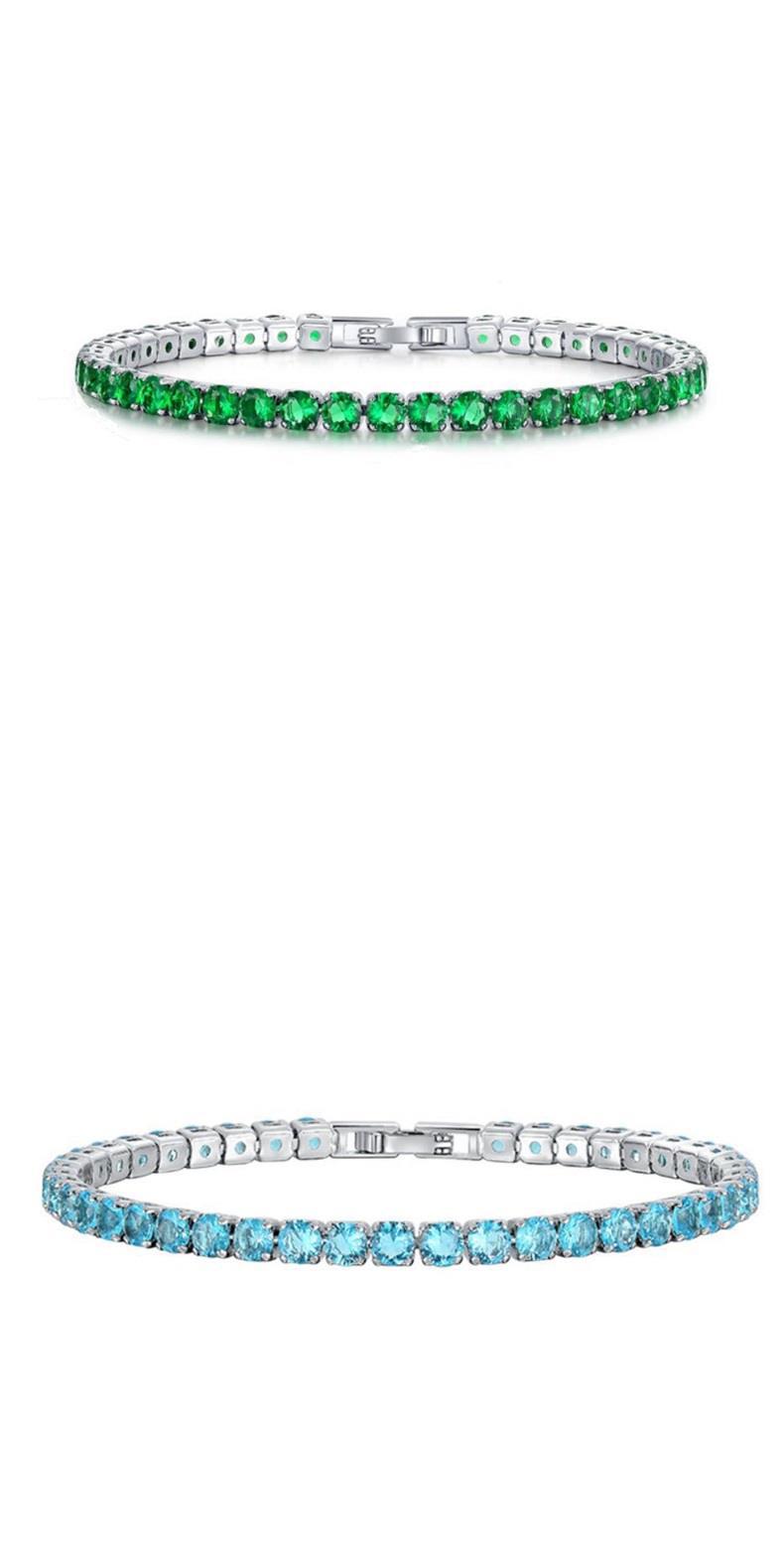 Zircon Inlay Material Fashion Geometric Copper Plating Zircon Bracelets