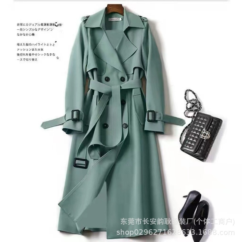 风衣女中长款2025春秋新款韩版大码小个子流行英伦风大衣过膝外套|undefined