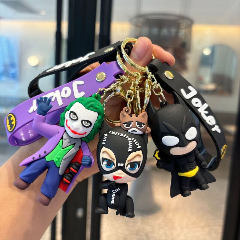 Cross-border Batman Keychain Superhero Joker Doll Car Keychain Pendant Doll Machine Small Gift
