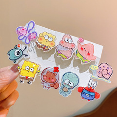 Cartoon SpongeBob Cute Hair Clip for Girls, Acrylic Duck Bill Clip, Student Fringe Hair Clip, Child Edge Hair Clip