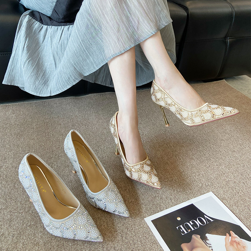26 New Rhinestone Pointed Toe High Heels, Stiletto Heel Party Wedding Shoes, Diamond-Embellished Single Shoes, Fashionable Evening Shoes 969-ES218 26 New Rhinestone Pointed Toe High Heels, Stiletto Heel Party Wedding Shoes, Diamond-Embellished Single Shoes, Fashionable Evening Shoes 969-ES218