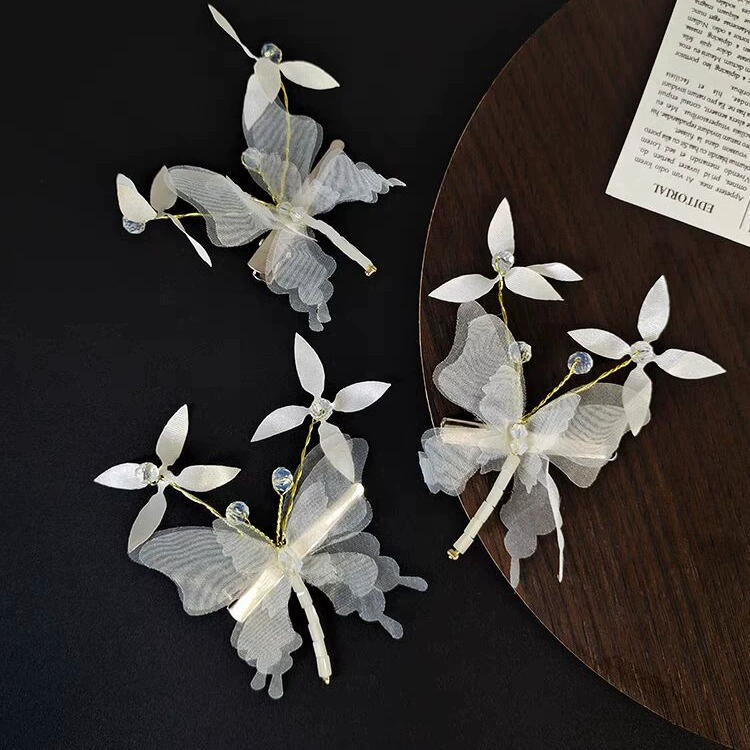Золотой закол для волос Чаосянджинь Butterfly Chaoxiansen челки клип боковой зажим сеть красный характер аксессуар для головы