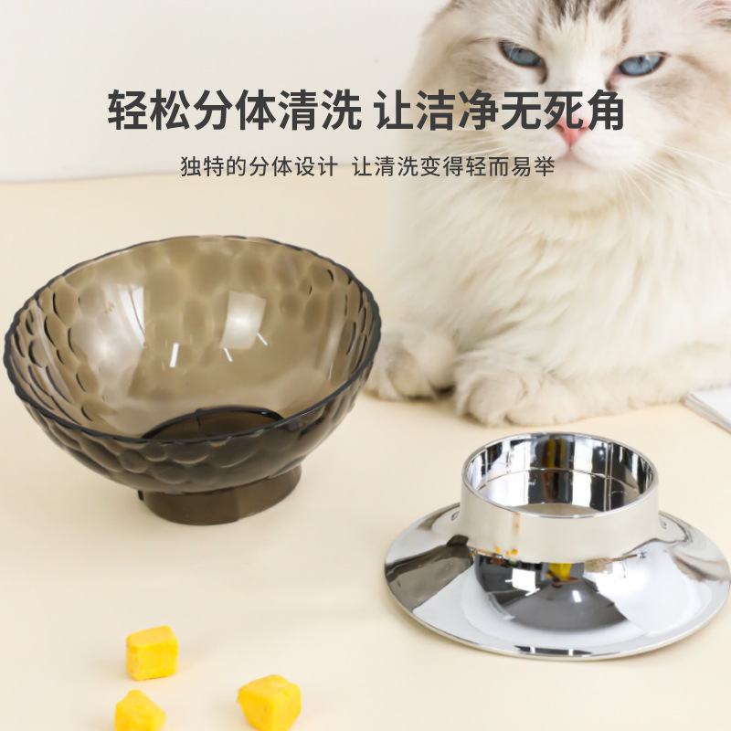 Z Pet Cat Bowl Pipi Amoy en caja Base de galvanoplastia split Tazón individual Tazón de comida para gatos Suministros para gatos Comida y bebida Lista