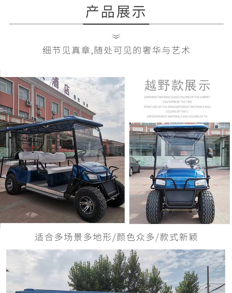 Electric Golf Carts for B&Bs, Resorts, Reception Areas, Factories, Tourist Attractions, and Airport Shuttles; Electric Sightseeing Vehicles