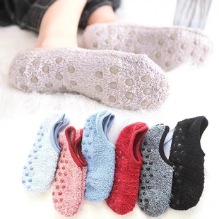 Amazon early education women's floor socks thick socks thickened fleece-lined women's slippers socks indoor yoga carpet socks dance socks