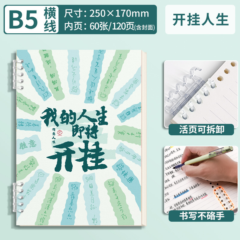 手に優しいインスピレーションレーベルノート全シリーズ、B5レーベルノート、取り外し可能なa5高価値ギフト|undefined