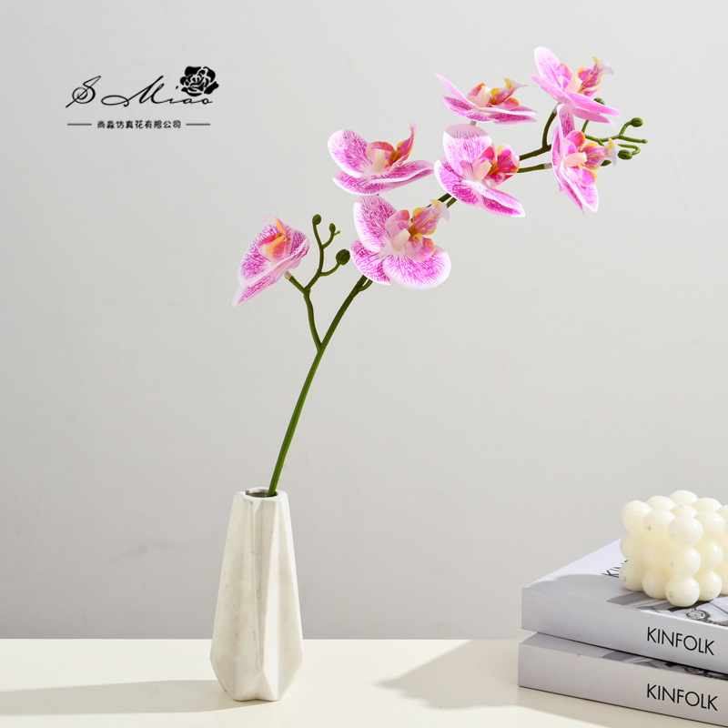 Flores falsas 7 película de flores sensación de orquídea mariposa bonsai flores de alta calidad sala de estar decoración floral decoración de imitación maceta image 16