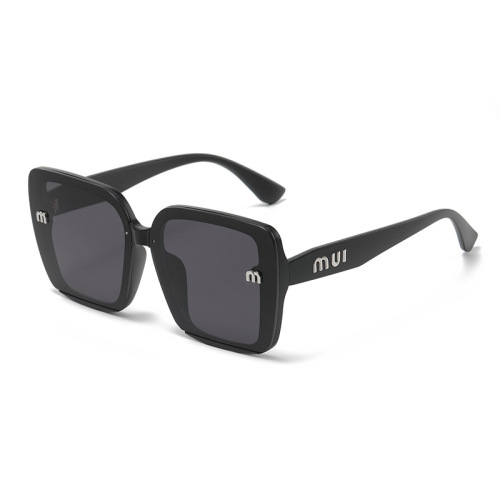 European and American new style square inlaid glitter pink gold frame anti-UV visor sunglasses for big face slimming sunglasses