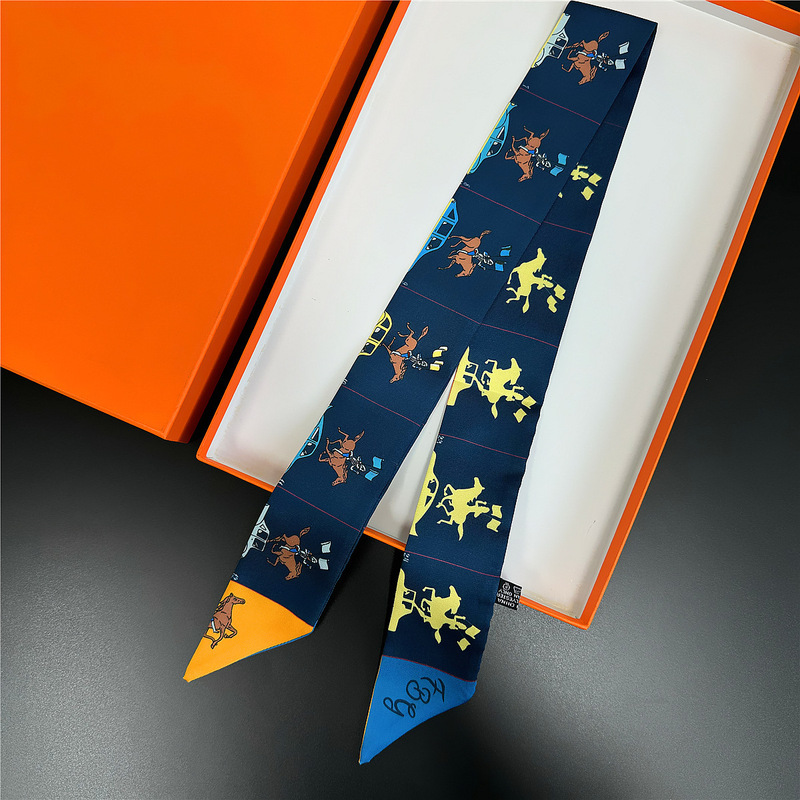 新しいロングサドルシルクスカーフ模擬シルクヘッドバンドファッションスカーフバッグリボンリボン卸売ヘッドバンド装飾|undefined